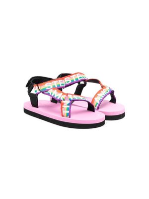 Stella McCartney Kids logo-print touch-strap sandals - Pink