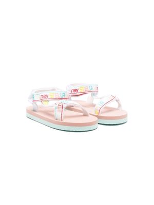 Stella McCartney Kids logo-print touch-strap sandals - White