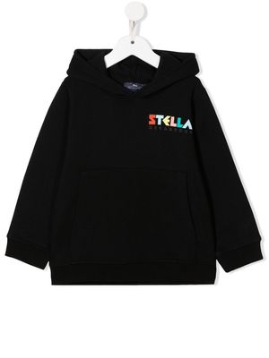 Stella McCartney Kids logo pullover hoodie - Black