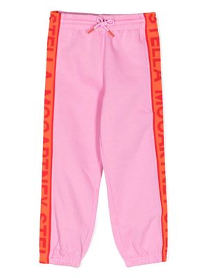 Stella McCartney Kids logo-strap drawstring trousers - Pink