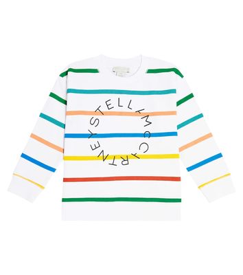 Stella McCartney Kids Logo striped cotton jersey sweatshirt