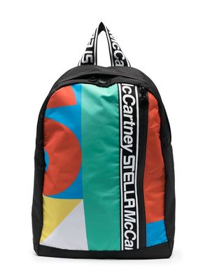 Stella McCartney Kids logo-tape colour-block backpack - 999MC MULTICOLOR