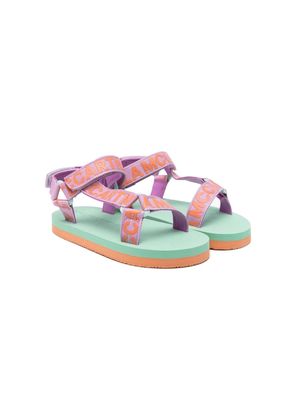 Stella McCartney Kids logo-tape sandals - Purple
