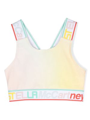 Stella McCartney Kids logo-tape sports bra - Yellow