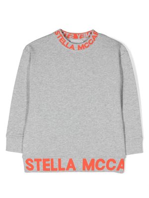 Stella McCartney Kids logo-tape sweatshirt - Grey