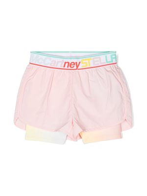 Stella McCartney Kids logo-waistband shorts - Pink