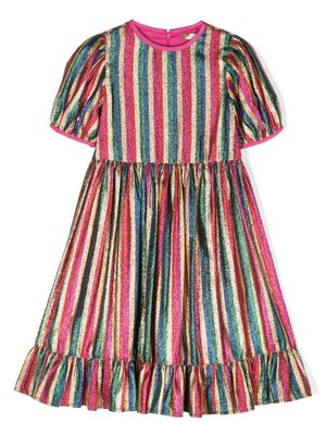 Stella McCartney Kids metallic-finish striped dress - Pink
