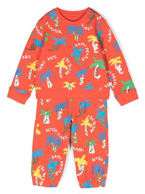 Stella McCartney Kids palm tree-print tracksuit set - Red