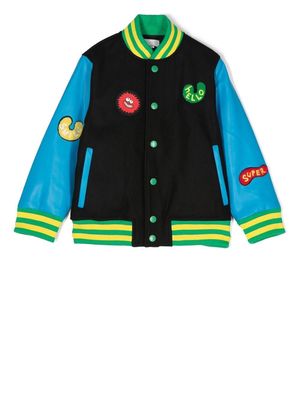 Stella McCartney Kids patch-detail bomber jacket - Black