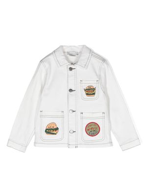 Stella McCartney Kids patches denim jacket - White