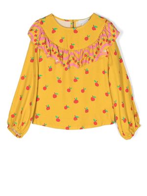 Stella McCartney Kids patterned ruffled blouse - Yellow