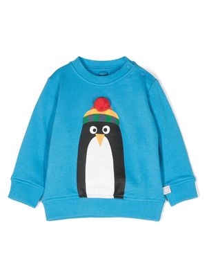 Stella McCartney Kids Penguin-print cotton sweatshirt - Blue