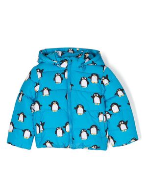 Stella McCartney Kids penguin-print puffer jacket - Blue