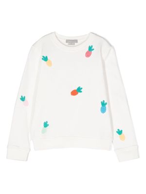 Stella McCartney Kids pineapple-embroidered sweatshirt - White