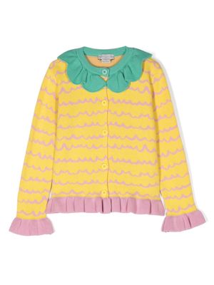 Stella McCartney Kids Pineapple intarsia-knit cotton cardigan - Yellow
