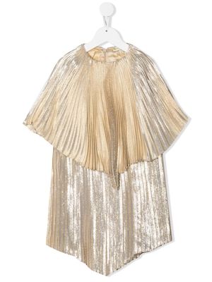Stella McCartney Kids pleated shimmer dress - Gold