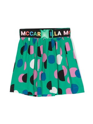 Stella McCartney Kids polka dot-print buckled skirt - Green