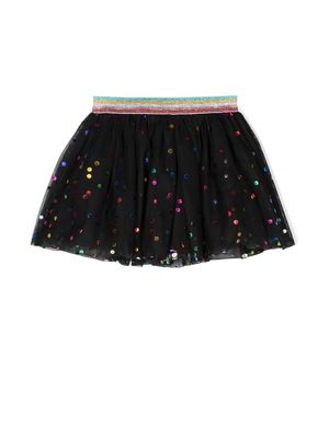 Stella McCartney Kids polka-dot print tulle skirt - Black