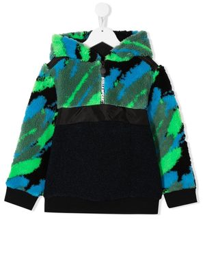Stella McCartney Kids printed fleece hoodie - Black