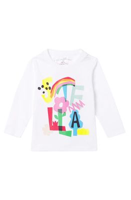 Stella McCartney Kids Rainbow Cotton Logo Graphic Tee in White
