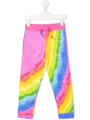 Stella McCartney Kids rainbow-print cotton track-pants - Pink