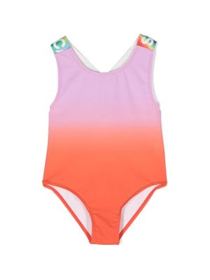 Stella McCartney Kids rainbow-print gradient swimsuit - Red