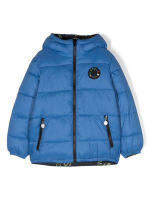 Stella McCartney Kids reversible hooded padded jacket - Blue