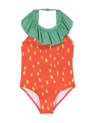 Stella McCartney Kids ruffle-detail swimsuit - Red