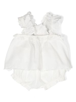 Stella McCartney Kids ruffle-detailed cotton dress set - White