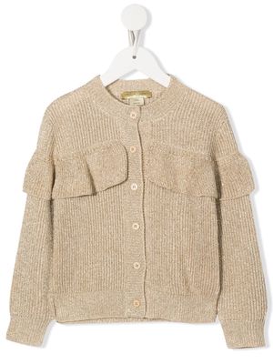 STELLA MCCARTNEY KIDS ruffled chunky-knit jumper - Gold