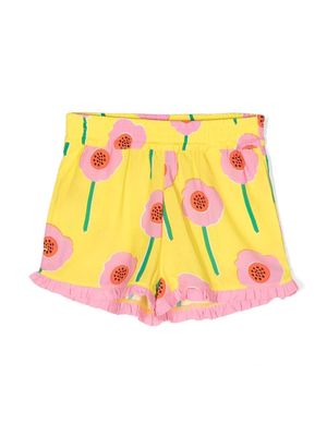 Stella McCartney Kids ruffled-trim floral shorts - Yellow