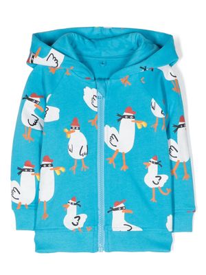 Stella McCartney Kids Seagull Bandit cotton hoodie - Blue