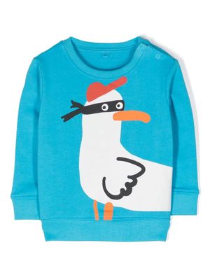 Stella McCartney Kids Seagull Bandit cotton sweatshirt - Blue