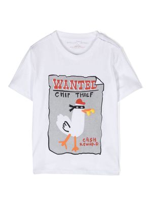 Stella McCartney Kids Seagull Bandit cotton T-shirt - White