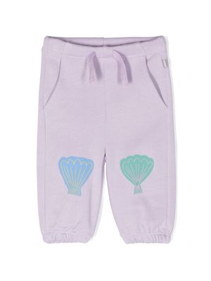Stella McCartney Kids seashell-print cotton track pants - Purple