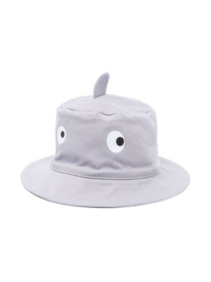 Stella McCartney Kids Shark cotton bucket hat - Grey