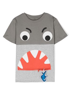 Stella McCartney Kids shark-print cotton T-shirt - Grey