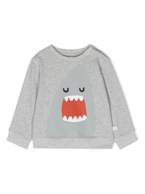 Stella McCartney Kids shark-print mélange sweatshirt - Grey