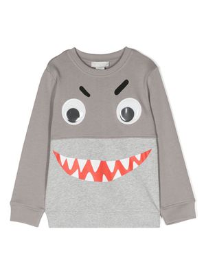 Stella McCartney Kids shark-print panelled sweatshirt - Grey