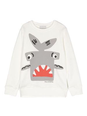 Stella McCartney Kids shark-print sweatshirt - Neutrals
