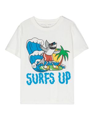 Stella McCartney Kids shark-print T-shirt - White
