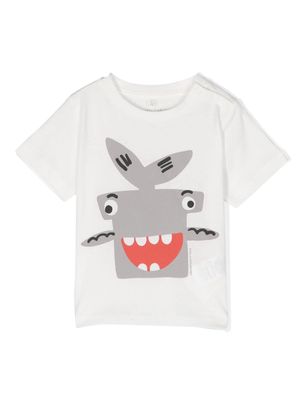Stella McCartney Kids shark-printed cotton T-shirt - White