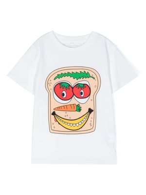 Stella McCartney Kids Silly-Sandwich-print cotton T-shirt - White