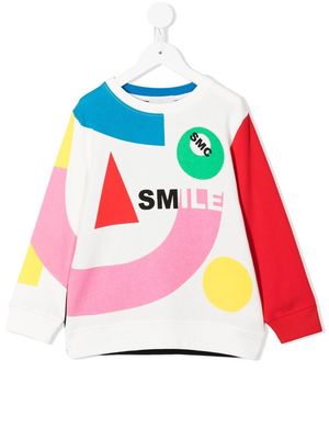 Stella McCartney Kids Smile colour-block print sweatshirt - White