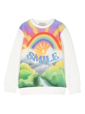 Stella McCartney Kids Smile-print cotton sweatshirt - White