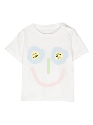Stella McCartney Kids smiley-print cotton T-shirt - White