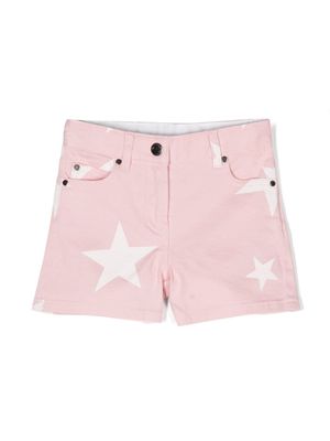 Stella McCartney Kids star-print denim shorts - Pink