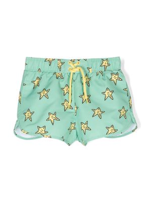 Stella McCartney Kids star-print swim shorts - Green