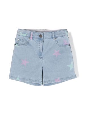 Stella McCartney Kids stars-print denim shorts - Blue