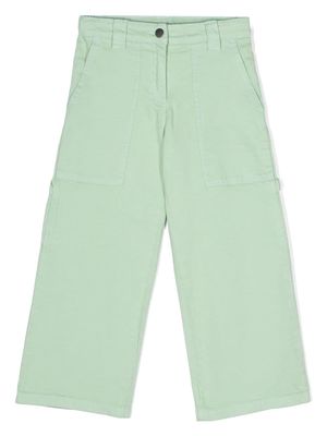 Stella McCartney Kids straight-leg cotton trousers - Green